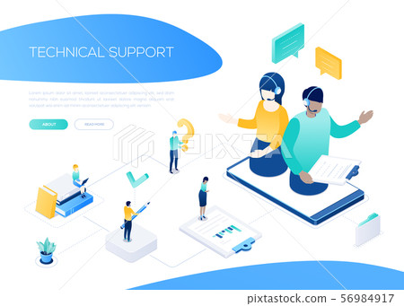 Technical support - modern isometric vector web banner 56984917