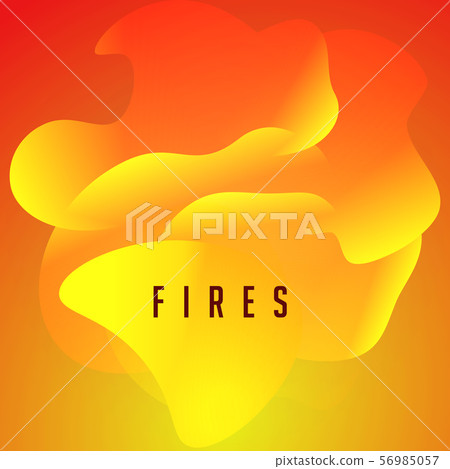 Fires, orange flame tongues, wavy abstract shape, modern design for poster, banner, cover and web 56985057