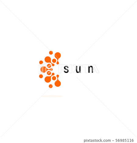 Sun icon. Solar energy tech flat logo template. Sunny summer day modern emblem idea. Concept design Sun icon. Solar energy tech flat logo template. Sunny summer day modern emblem idea. Concept design 56985116