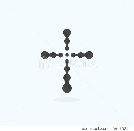 Christian symbol, black connection dots icon. Church logo template. Isolated vector illustration. Christian symbol, black connection dots icon. Church logo template. Isolated vector illustration. 56985291