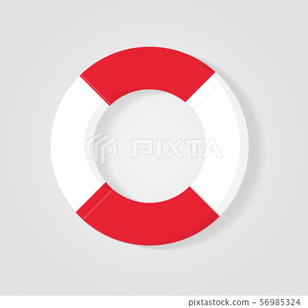 White and red Lifebuoy icon, equipment of rescuers to save drowning people, vector graphic deign White and red Lifebuoy icon, equipment of rescuers to save drowning people, vector graphic deign 56985324