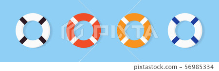 Set of colorful Lifebuoy icon, equipment of rescuers to save drowning people, vector graphic deign 56985334