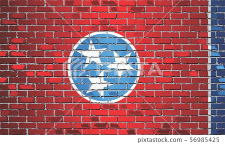 Shiny flag of Tennessee on a brick wall 56985425