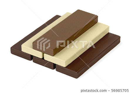 Chocolate wafers on white 56985705
