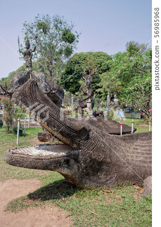 Laos Vientiane: Buddha Park (Shen Quang) Sculpture, Buddha statue, Xieng Khuan 56985968