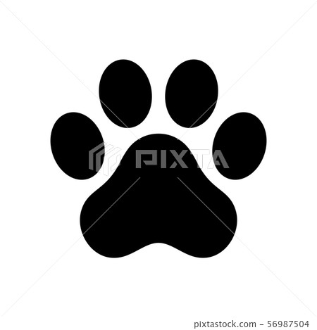 dog paw vector footprint icon french bulldog cartoon character symbol illustration doodle design 56987504