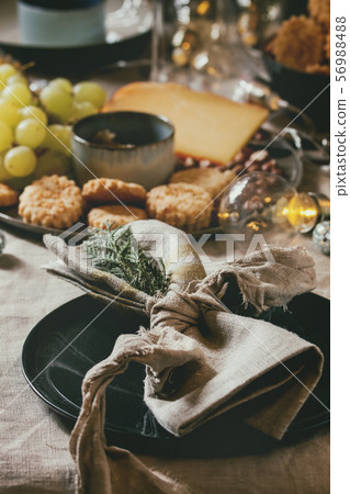 Christmas dinner set table Christmas dinner set table 56988488