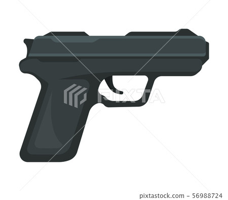 Small black gun. Vector illustration on a white background. Small black gun. Vector illustration on a white background. 56988724