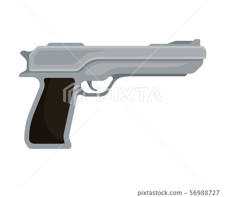 Gray metal gun. Vector illustration on a white background. Gray metal gun. Vector illustration on a white background. 56988727