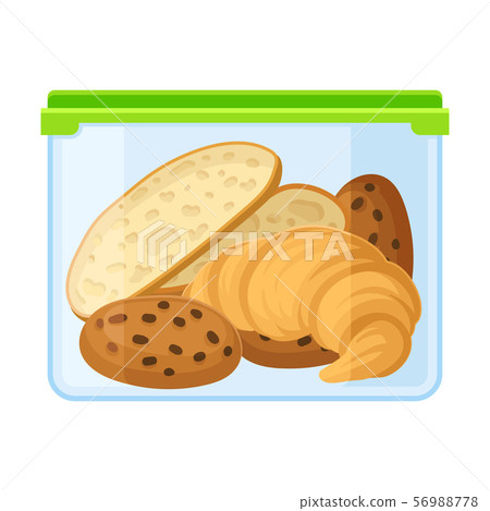 ontainer with bakery products. Vector illustration on a white background. ontainer with bakery products. Vector illustration on a white background. 56988778