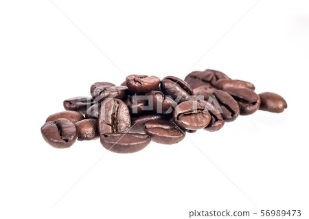 Fresh roasted beans on white background. 56989473