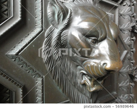 Lyon church lion statue 56989646