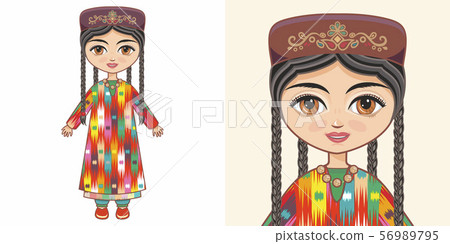 Uzbek girl in national costume Uzbek girl in national costume 56989795