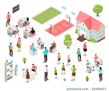 School Isometric Color Set 56989827