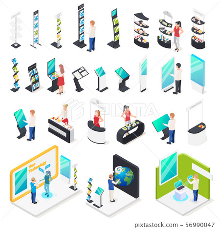 Exhibition Stands Isometric Set 56990047