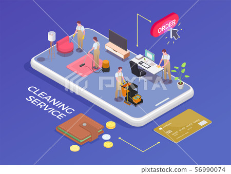 Cleaning Service Isometric Concept - Stock Illustration [56990074] - PIXTA