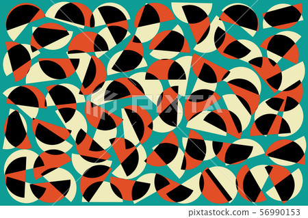 Red black white random semicircles on blue Red black white random semicircles on blue 56990153