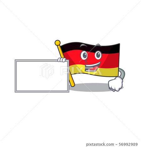 With board germany flag cartoon isolated the mascot With board germany flag cartoon isolated the mascot 56992989