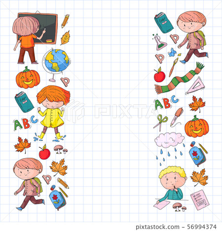 Back to school vector pattern. Education icons for children. Back to school vector pattern. Education icons for children. 56994374