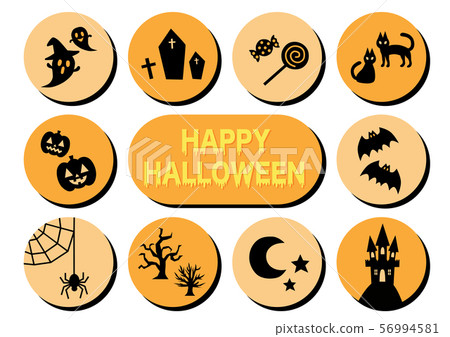 Halloween icon set orange 56994581