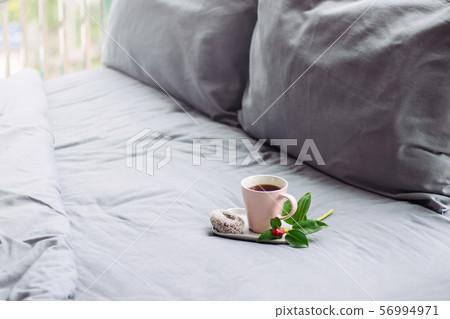 Lazy day off, coffee to grey bed, sunday long 56994971