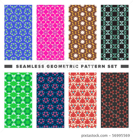 Set of seamless decorative geometric shapes - Stock Illustration ...