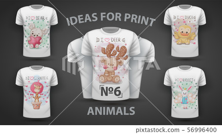 Set cute animals - idea for print t-shirt 56996400