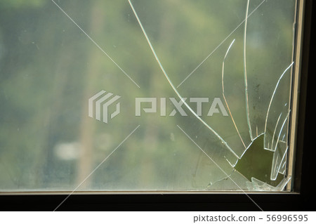 Broken Window after gutting a building 56996595