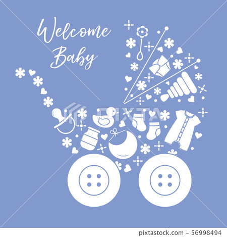 Newborn baby vector illustration Baby stroller 56998494