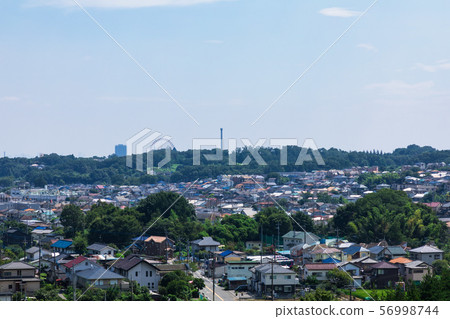 (Saitama-cityscape) Tokorozawa and Higashimurayama cityscape 1 seen from the shore of Lake Sayama 1 56998744