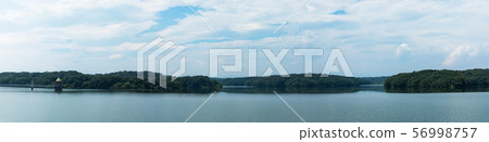 (Saitama-landscape panorama) Sayama lake view under the summer sky 1 (Saitama-landscape panorama) Sayama lake view under the summer sky 1 56998757