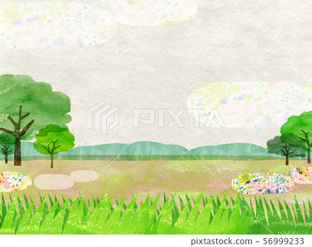 自然風景小山山天空拼貼畫 56999233