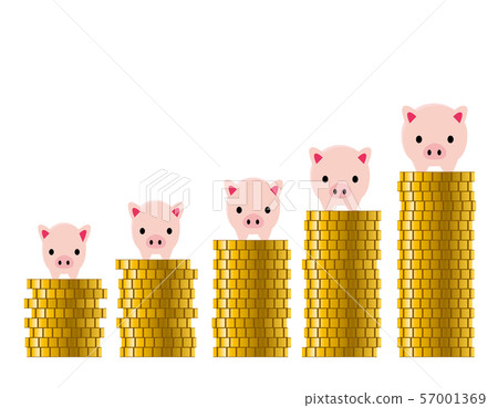 Illustration Of Gold Coins Lined Up In A Stock Illustration