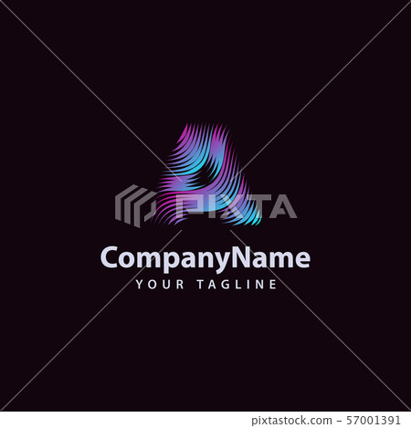 Letter A modern Wave line Logo design template. - Stock Illustration ...