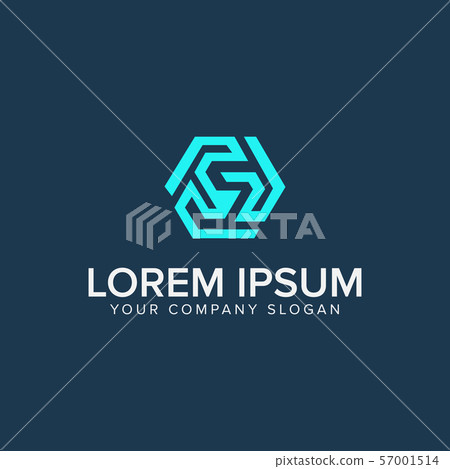 Letter S hexagonal logo design concept template. - Stock Illustration ...