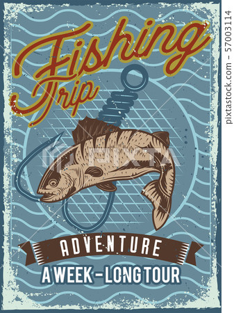 Poster design with illustration of fish 57003114