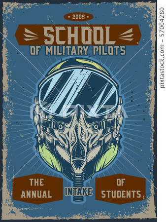 illustration of military pilot with a helmet illustration of military pilot with a helmet 57004280