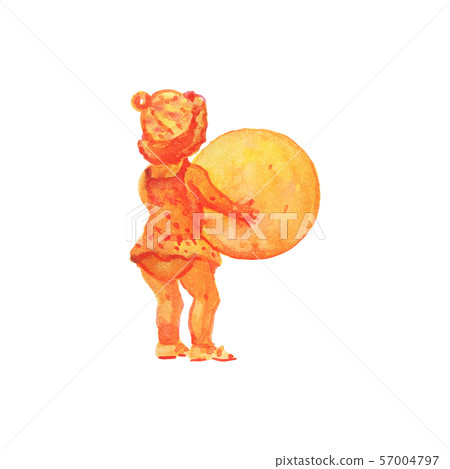 Watercolor silhouette of girl Watercolor silhouette of girl 57004797