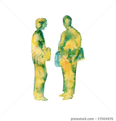 Watercolor silhouette of men Watercolor silhouette of men 57004976