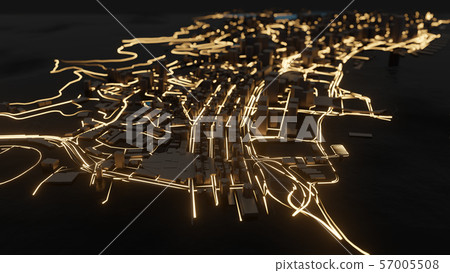 Modern city traffic road at night 57005508