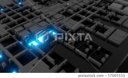 3d render Abstract Technology Background With Cubes 57005533