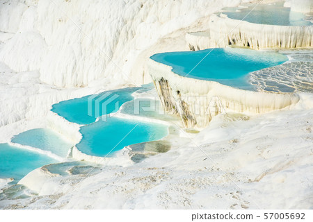 Pamukkale, natural pool with blue water, Turkey 57005692