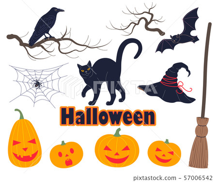 Halloween Simple Elements Set. Halloween Simple Elements Set. 57006542