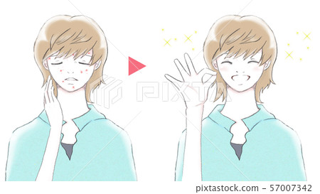 之前和之後皮膚粗糙的婦女和皮膚美麗的婦女 57007342