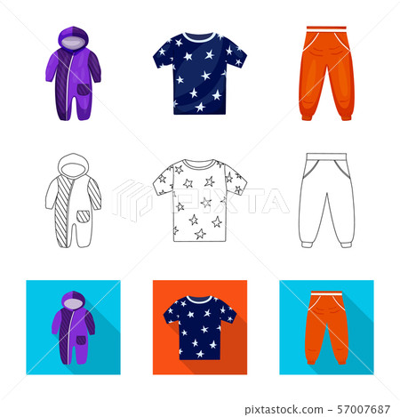 Vector illustration of fashion and garment sign. Collection of fashion and cotton stock vector 57007687