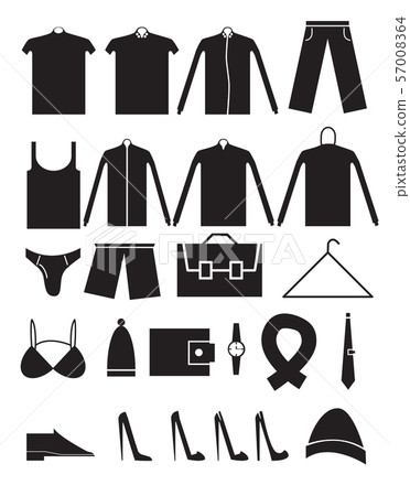 Clothes icons set on a white background. 57008364