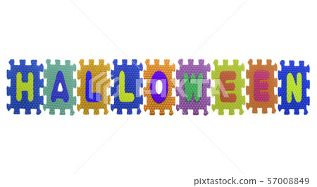 Alphabet Halloween puzzle pieces on white Alphabet Halloween puzzle pieces on white 57008849