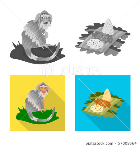 Isolated object of and travel icon. Collection of and traditional stock vector illustration. 57009564
