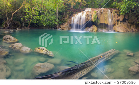 Beautiful waterfall at Erawan national park, Beautiful waterfall at Erawan national park, 57009586