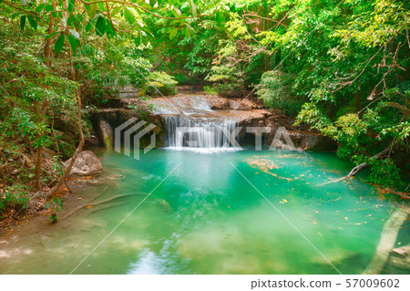 Beautiful waterfall at Erawan national park, 57009602